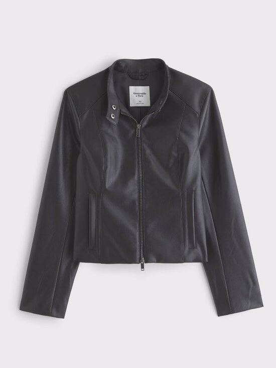 Abercrombie & Fitch Jackets & Blazers - slim vegan leather mockneck jacket